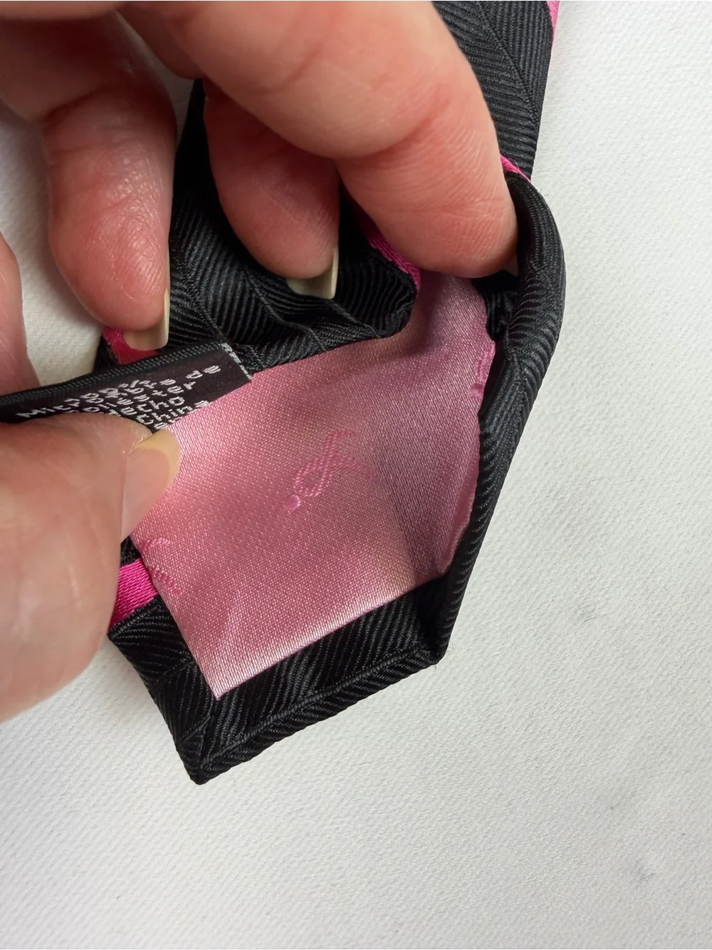Breast Cancer Awareness Tie - Black with Pink Ribbon Stripe  Classic and Stylish